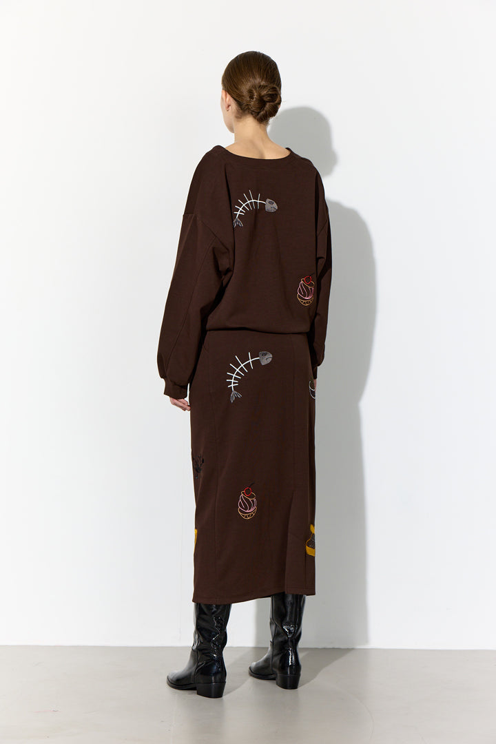 HUNKØN Chili Skirt Nederdele Brown