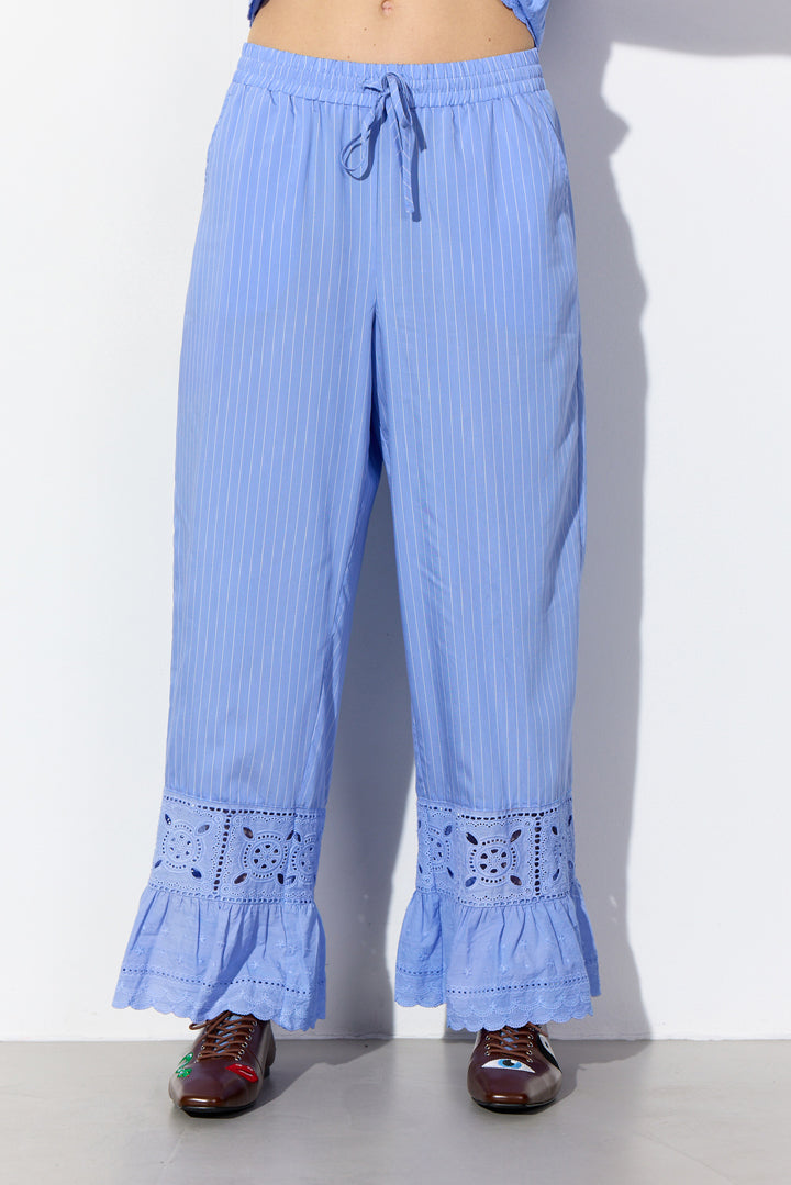 HUNKØN Cornelia Trousers Bukser Blue