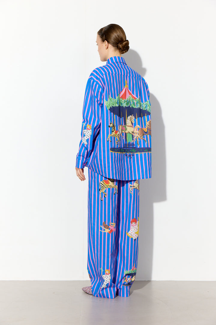 HUNKØN Cosmia Shirt Skjorter Blue Showstopper Art Print