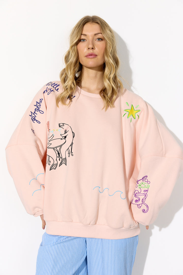 HUNKØN Eva Sweatshirt Sweatshirts Rose