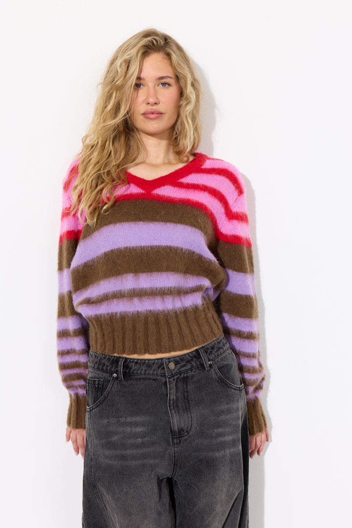 HUNKØN Farah Knit Blouse Bluser Cocoa Rib