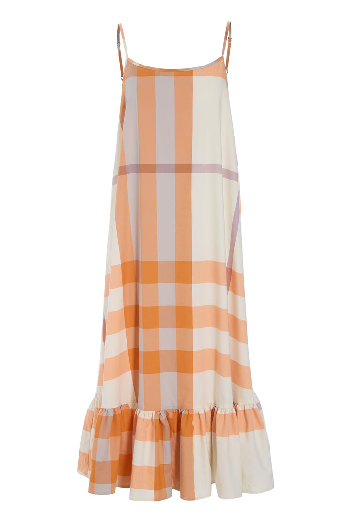 HUNKØN Frankie Dress Kjoler Orange checked