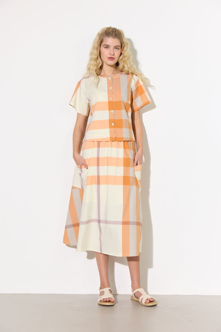 HUNKØN Frankie Shirt Skjorter Orange checked
