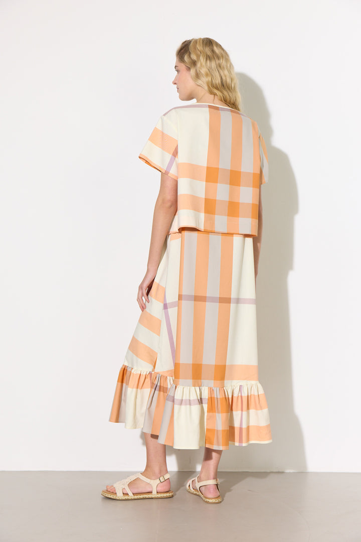 HUNKØN Frankie Shirt Skjorter Orange checked