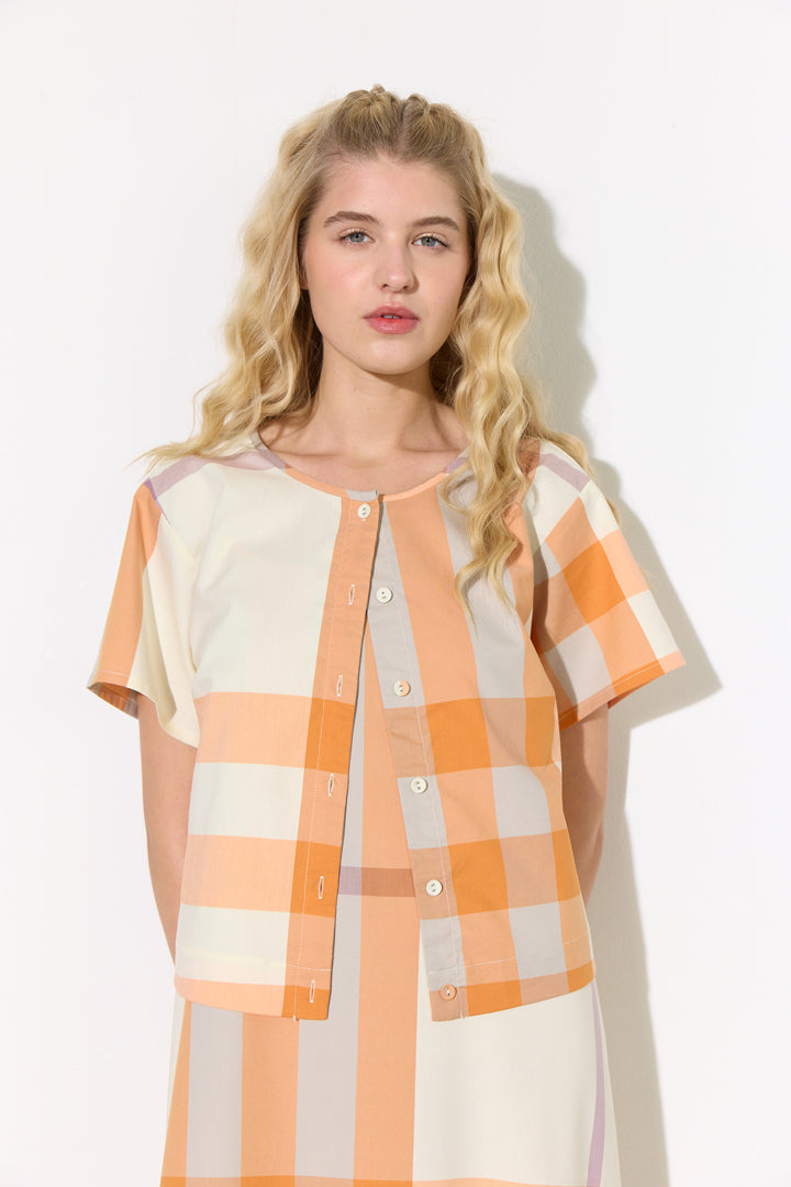HUNKØN Frankie Shirt Skjorter Orange checked