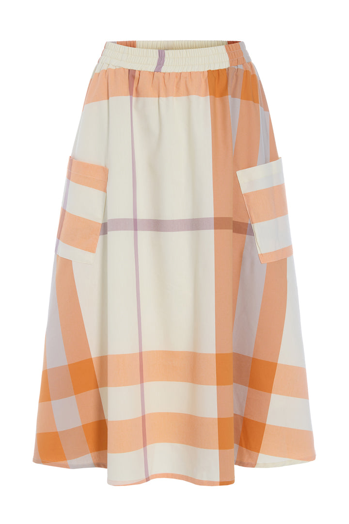 HUNKØN Frankie Skirt Nederdele Orange checked
