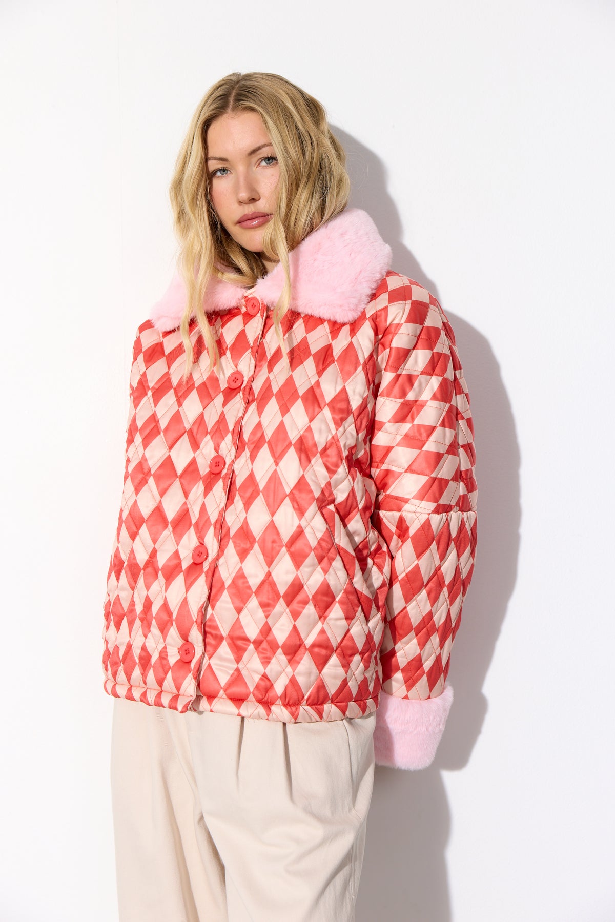 HUNKØN Harly Quilt Jacket Jakker Red Harlequin