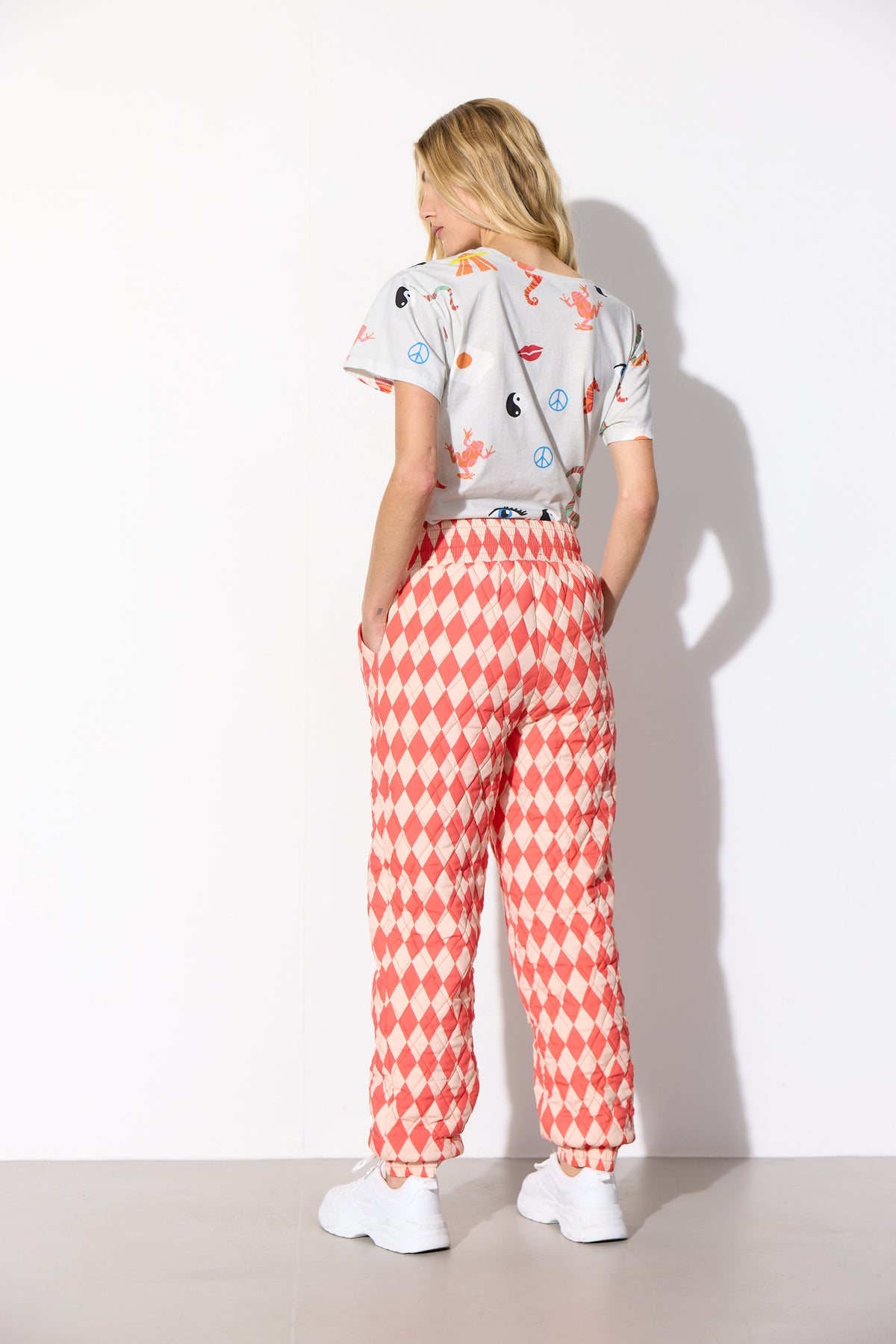 HUNKØN Harly Quilt Trousers Bukser Red Harlequin