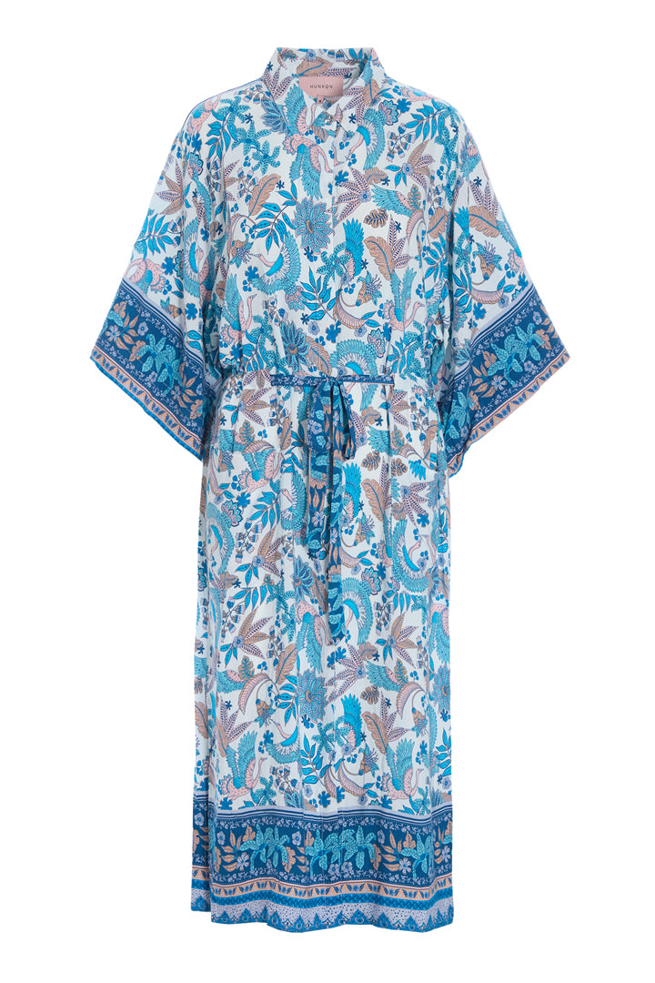 HUNKØN Helene Kimono Kimonoer Bird Blue