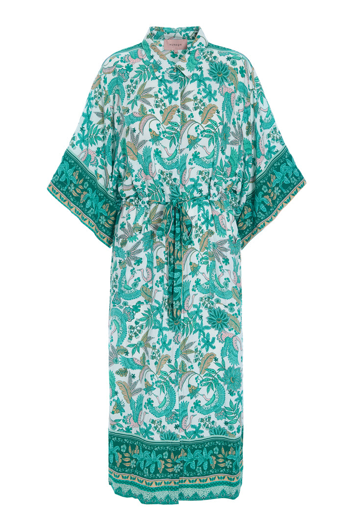 HUNKØN Helene Kimono Kimonoer Bird Green