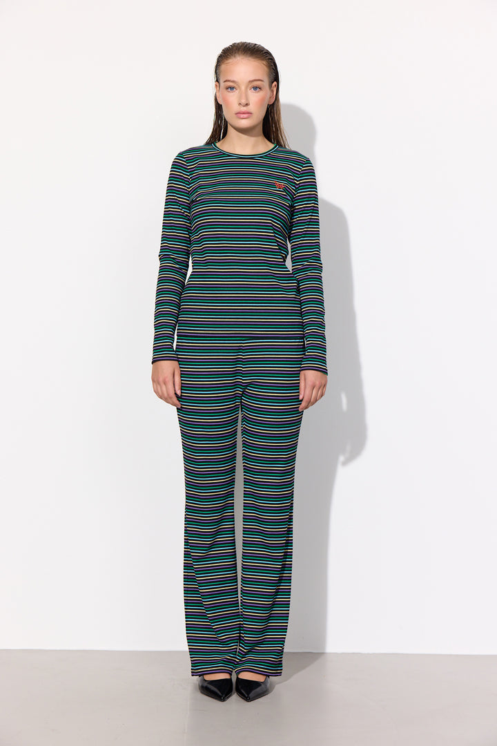 HUNKØN Indie Blouse Bluser Black Striped