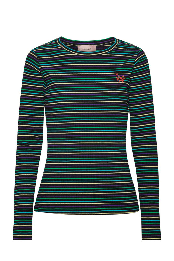 HUNKØN Indie Blouse Bluser Black Striped