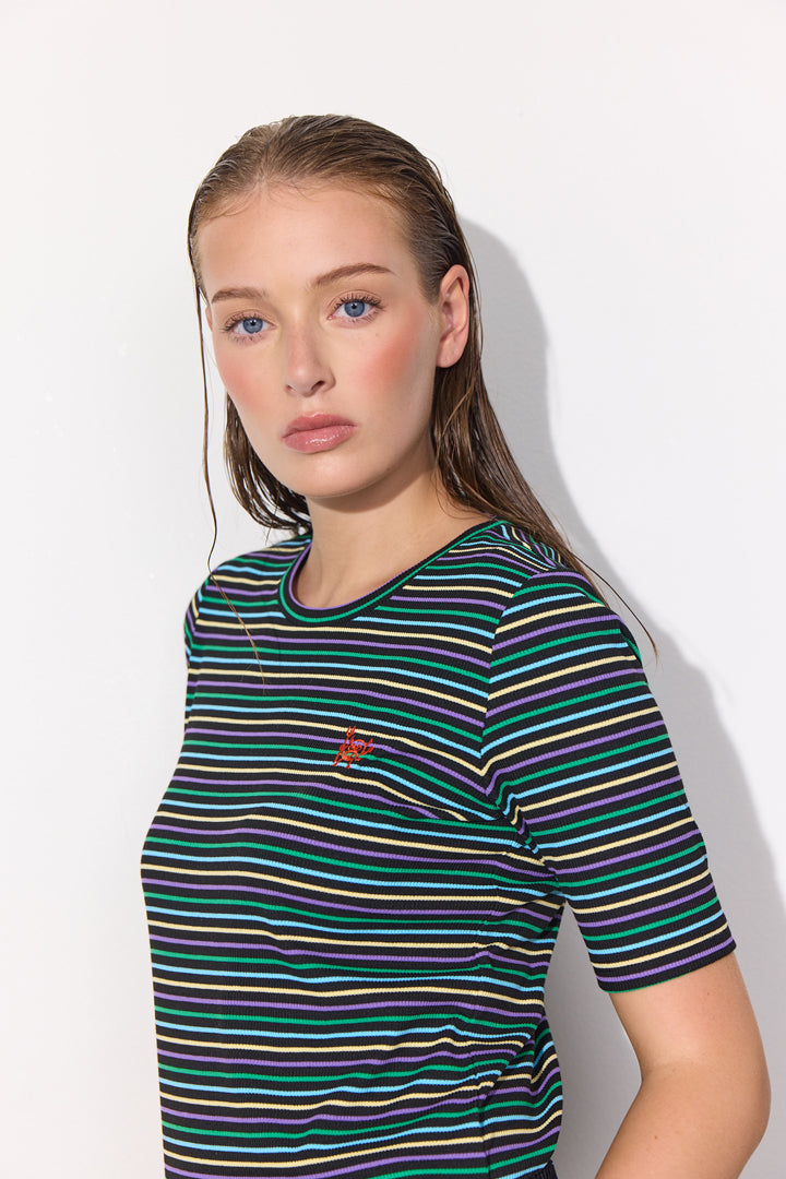 HUNKØN Indie T-shirt T-shirts Black Striped
