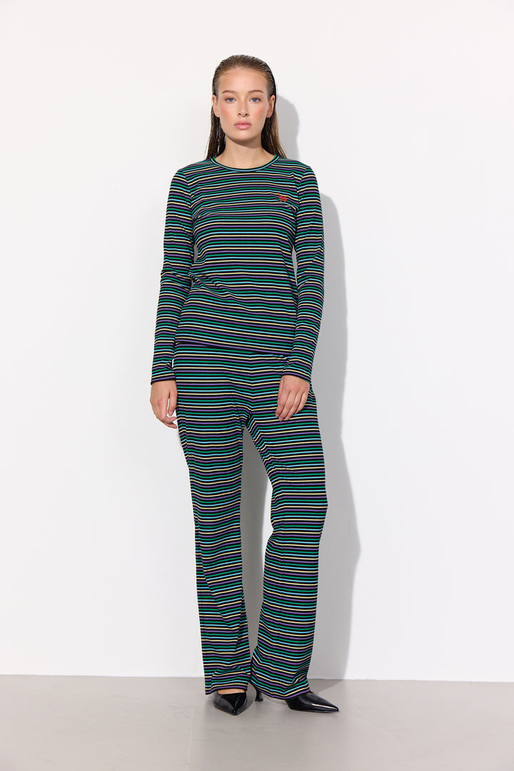HUNKØN Indie Trousers Bukser Black Striped