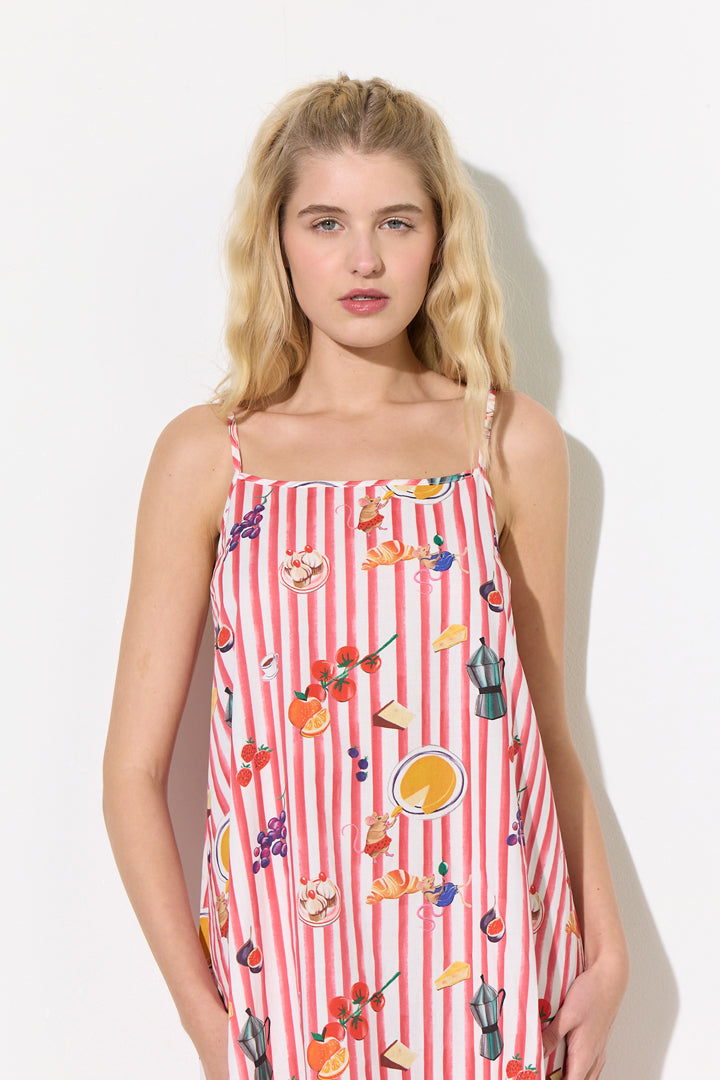 HUNKØN Jess Dress Kjoler Picnic Art Print