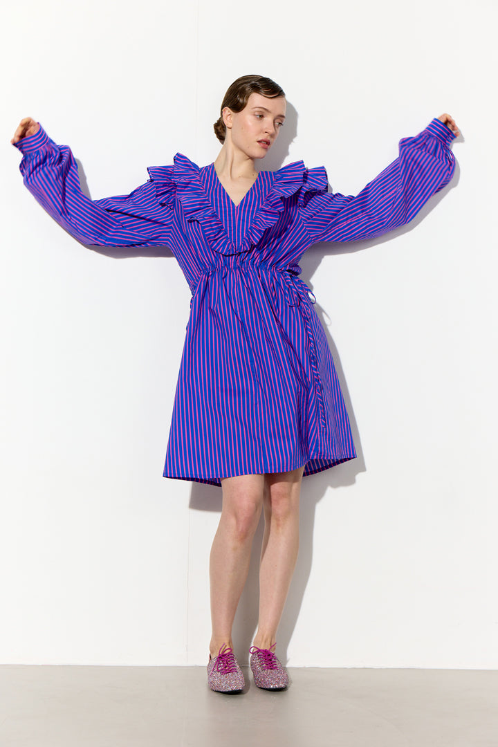 HUNKØN Lucinda Dress Kjoler Blue Striped
