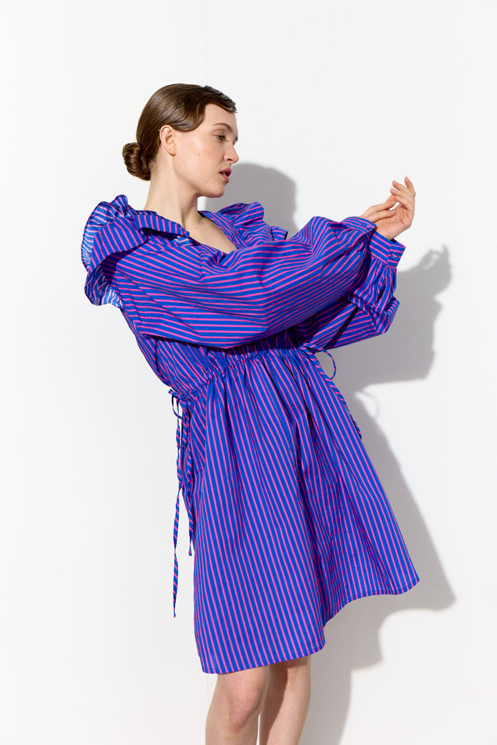 HUNKØN Lucinda Dress Kjoler Blue Striped