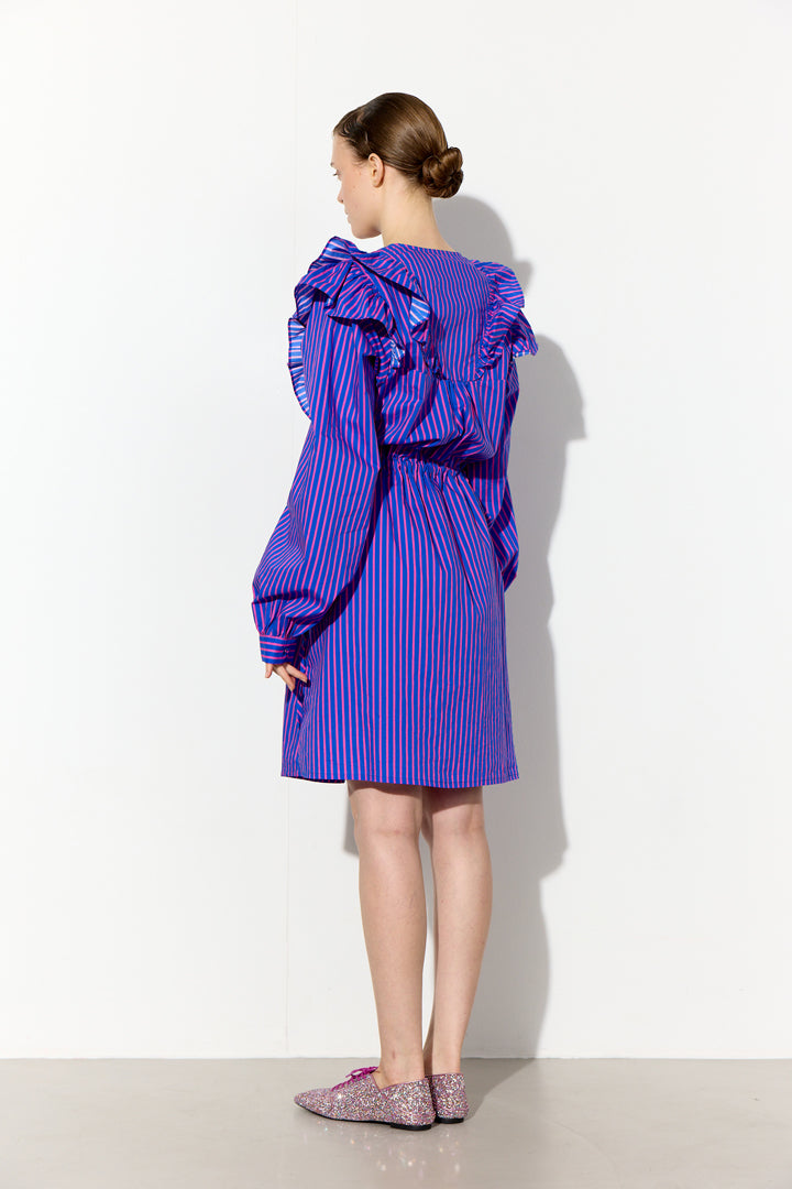 HUNKØN Lucinda Dress Kjoler Blue Striped