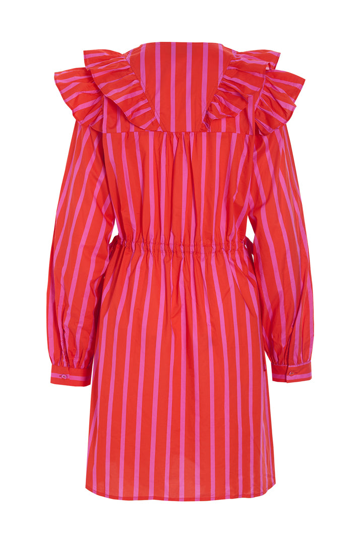 HUNKØN Lucinda Dress Kjoler Red Striped