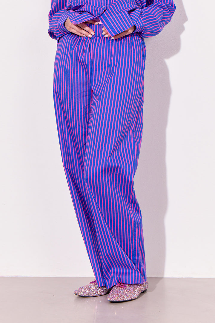 HUNKØN Lucinda Trousers Bukser Blue Striped