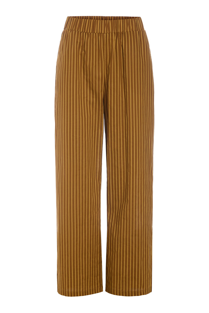 HUNKØN Lucinda Trousers Bukser Caramel Striped