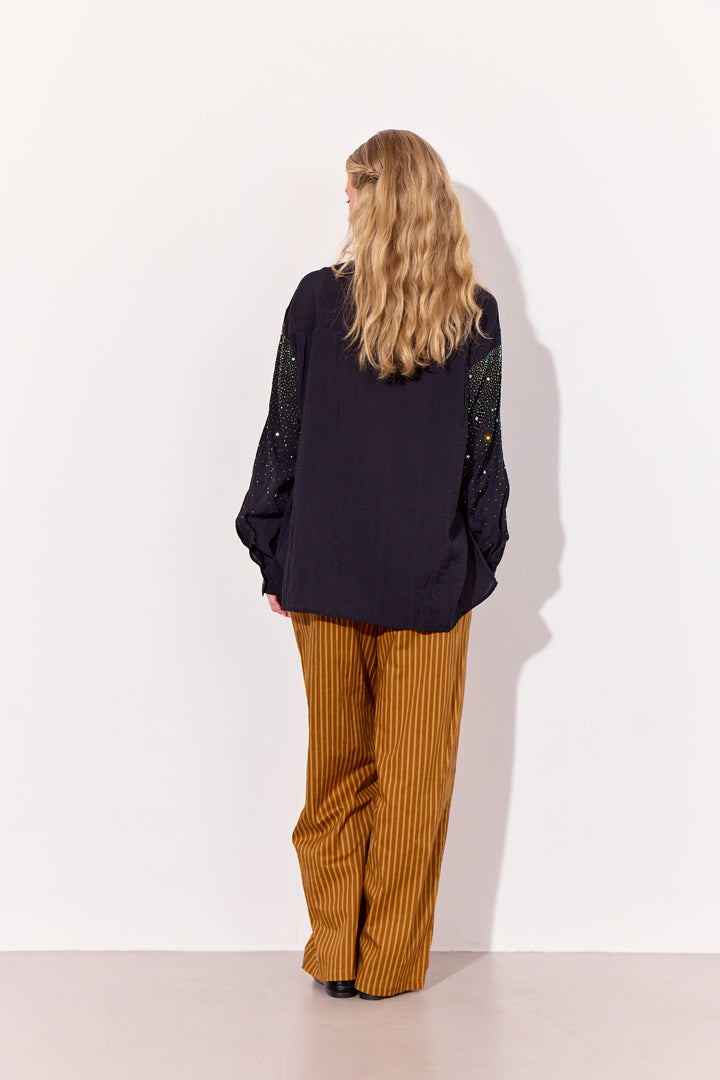 HUNKØN Lucinda Trousers Bukser Caramel Striped