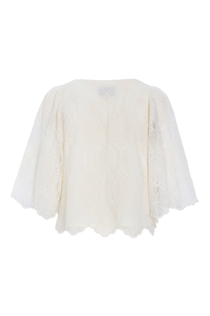 HUNKØN Lulu Lace Blouse Bluser Cream Lace
