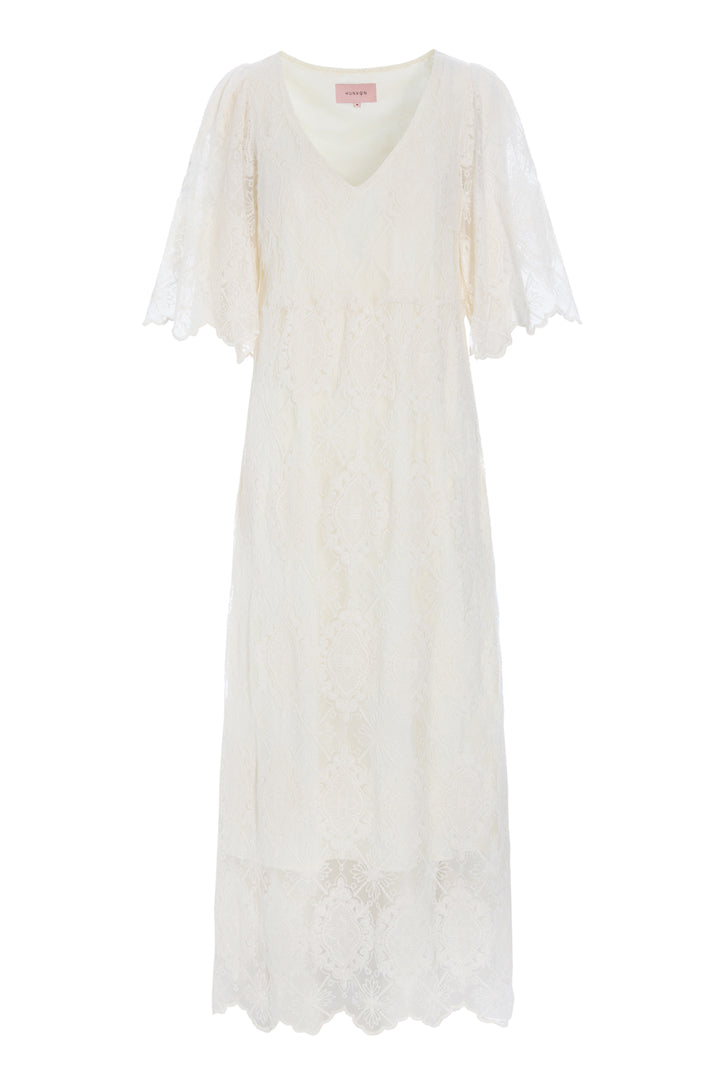 HUNKØN Lulu Lace Dress Kjoler Cream Lace