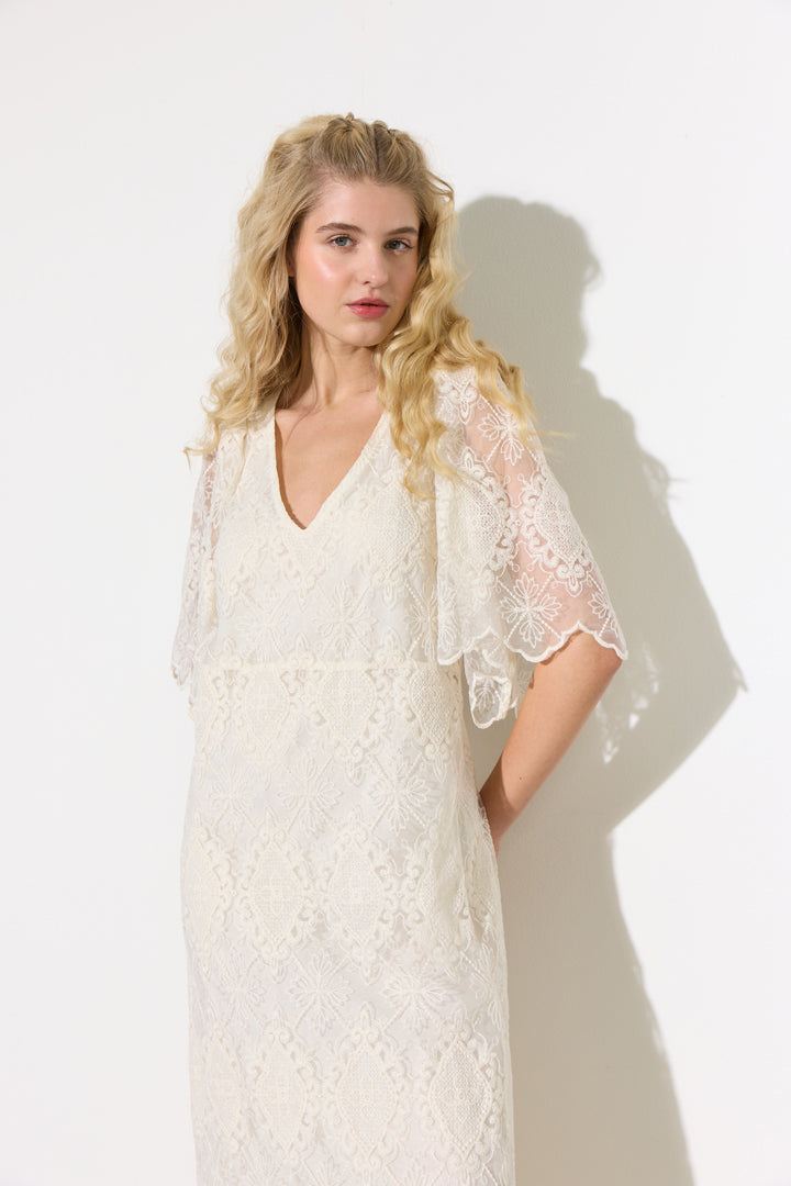 HUNKØN Lulu Lace Dress Kjoler Cream Lace