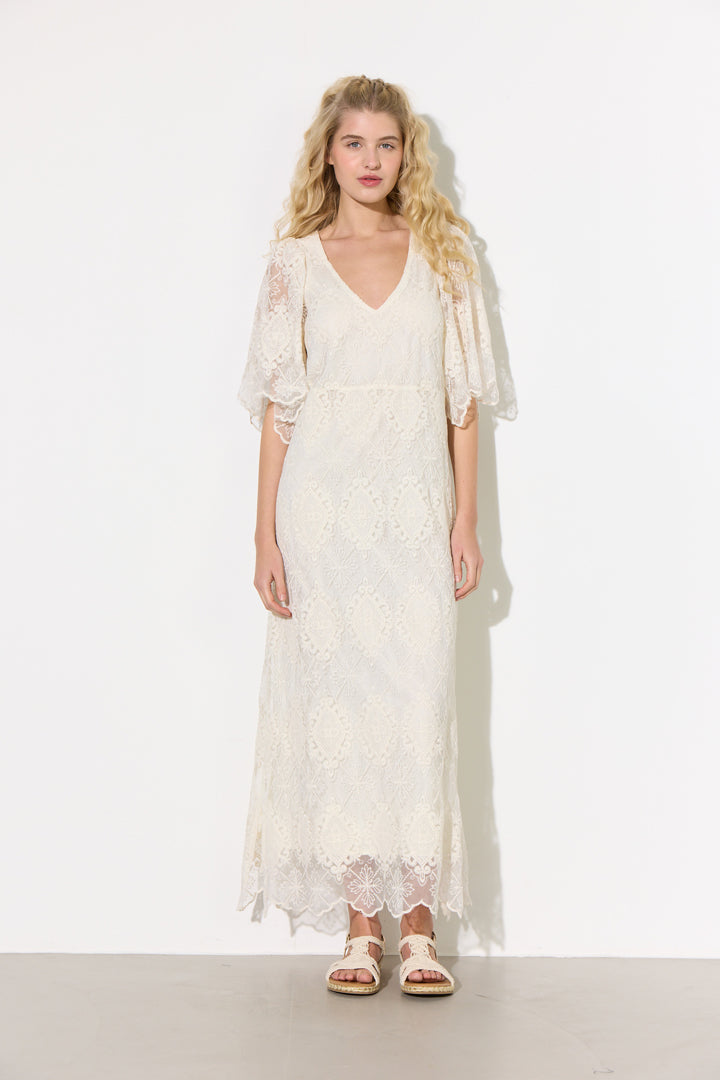 HUNKØN Lulu Lace Dress Kjoler Cream Lace