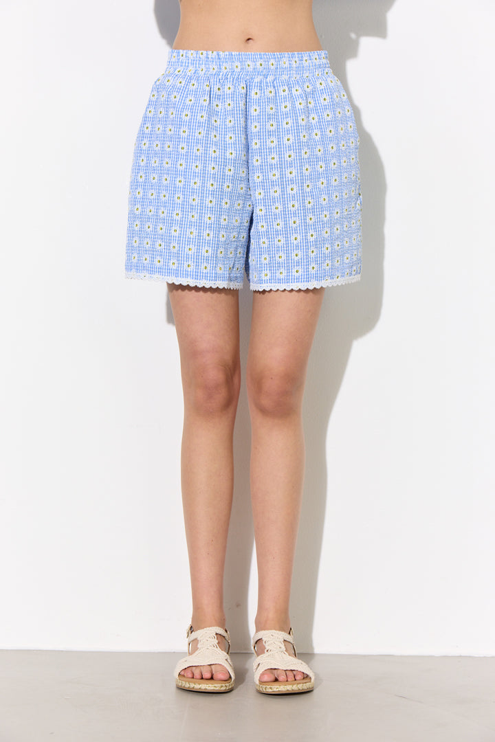 HUNKØN Maggi Shorts Shorts Blue Daisy
