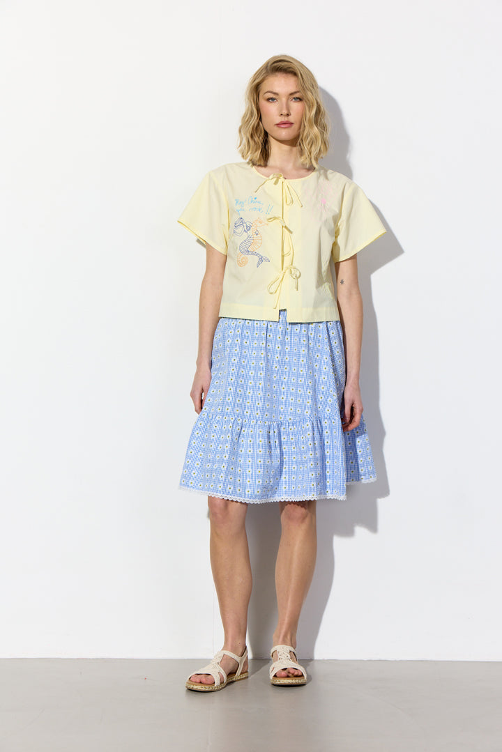 HUNKØN Maggi Skirt Nederdele Blue Daisy