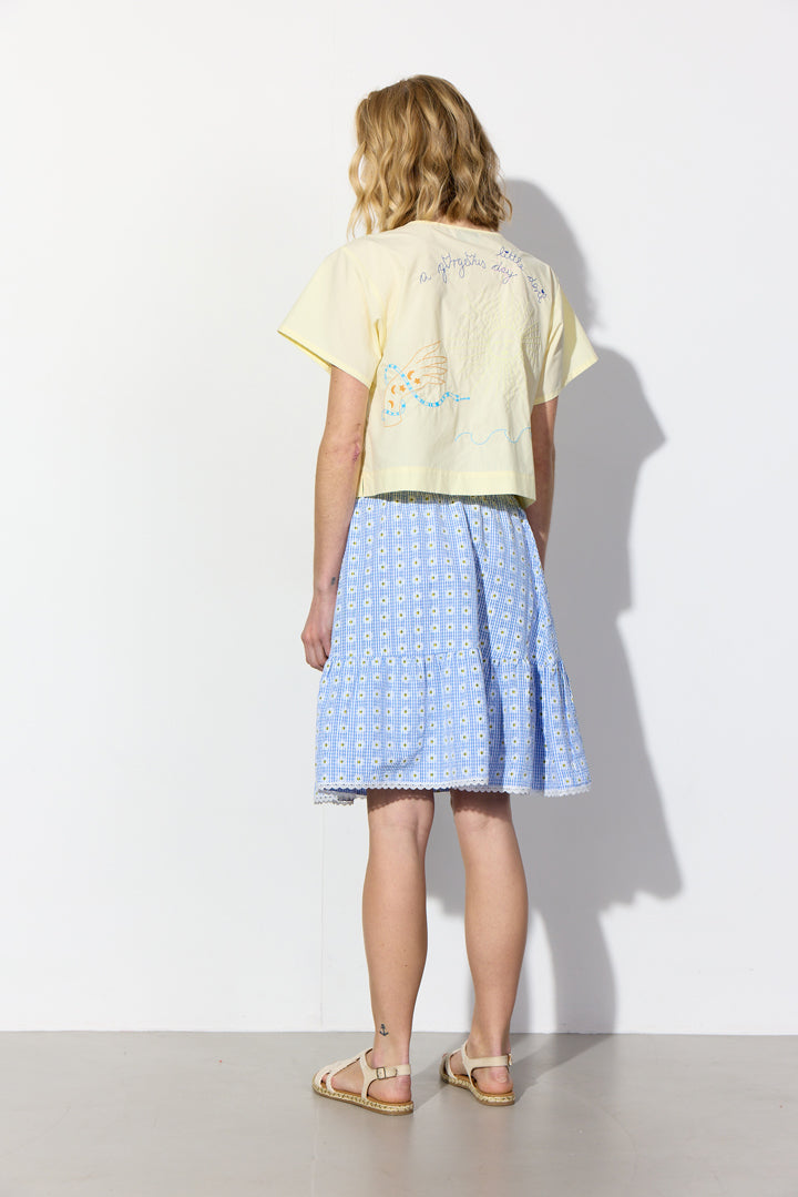 HUNKØN Maggi Skirt Nederdele Blue Daisy