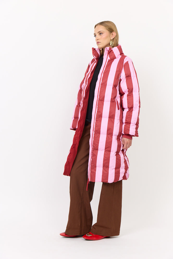 HUNKØN Merle Coat Frakker Red Striped
