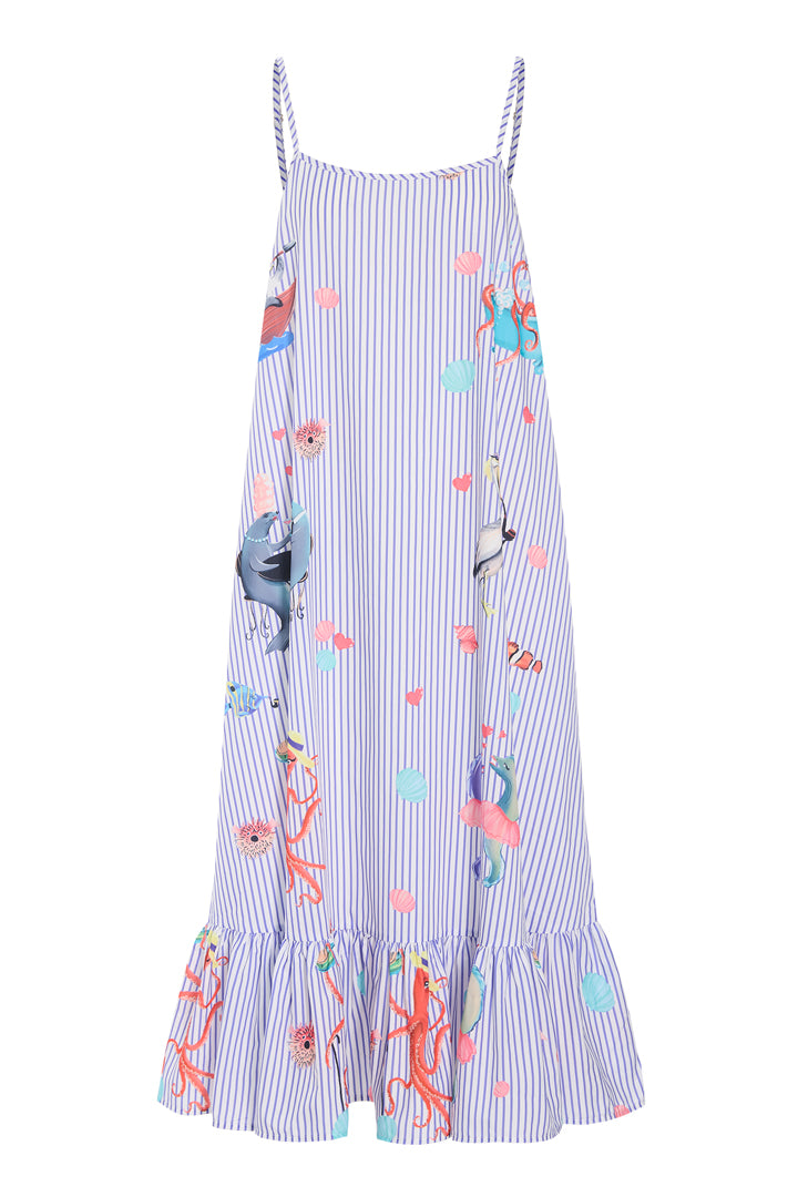 HUNKØN Nessie Dress Kjoler Blue Ocean Art Print