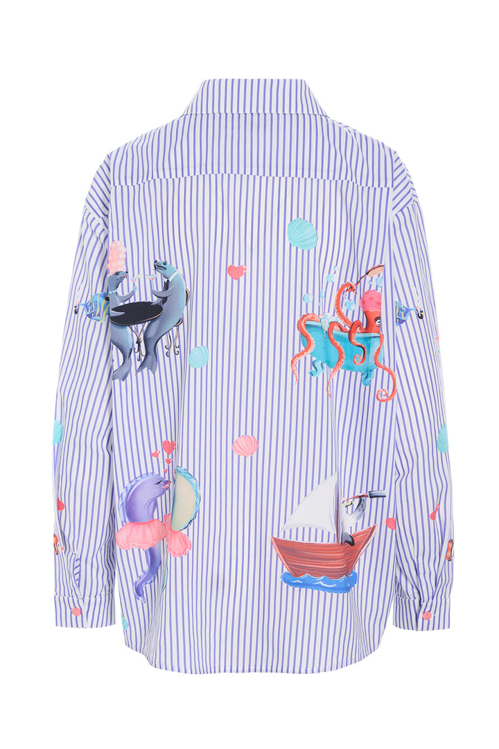 HUNKØN Nessie Shirt Skjorter Blue Ocean Art Print