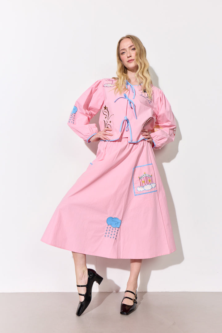 HUNKØN Nicole Skirt Nederdele Pink