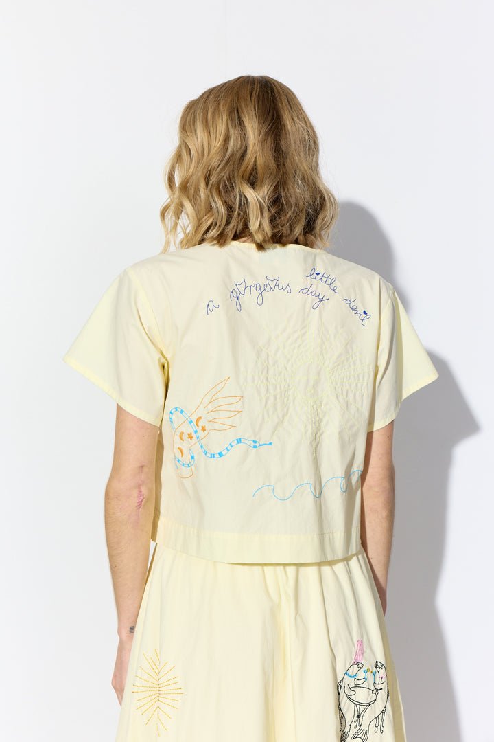 HUNKØN Nima Shirt Skjorter Cream Yellow