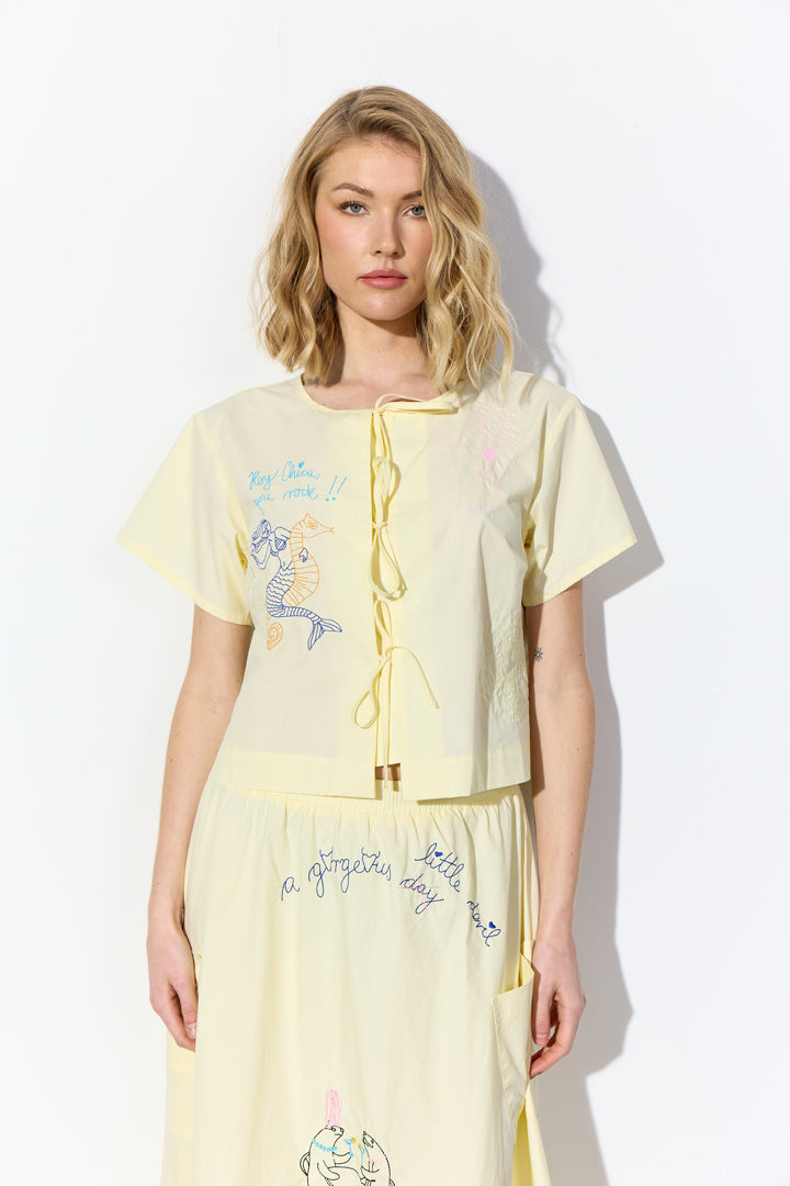 HUNKØN Nima Shirt Skjorter Cream Yellow