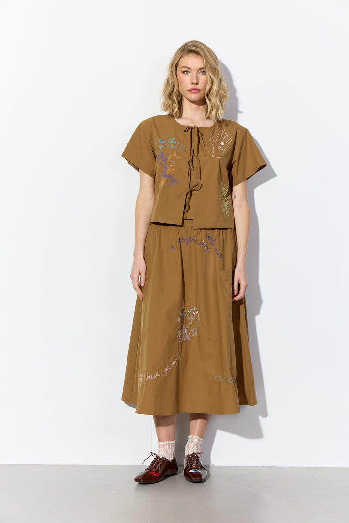 HUNKØN Nima Skirt Nederdele Caramel