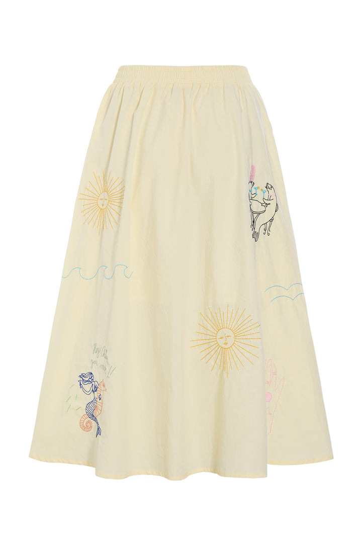 HUNKØN Nima Skirt Nederdele Cream Yellow