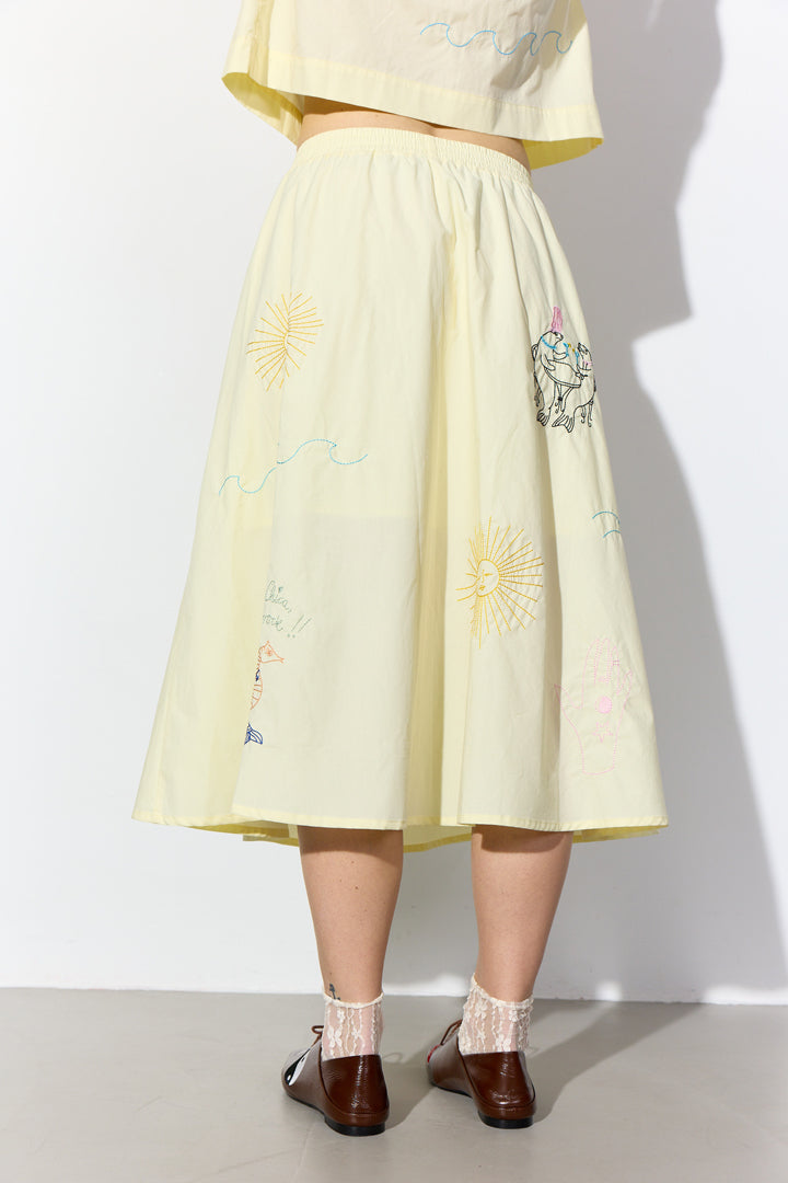 HUNKØN Nima Skirt Nederdele Cream Yellow