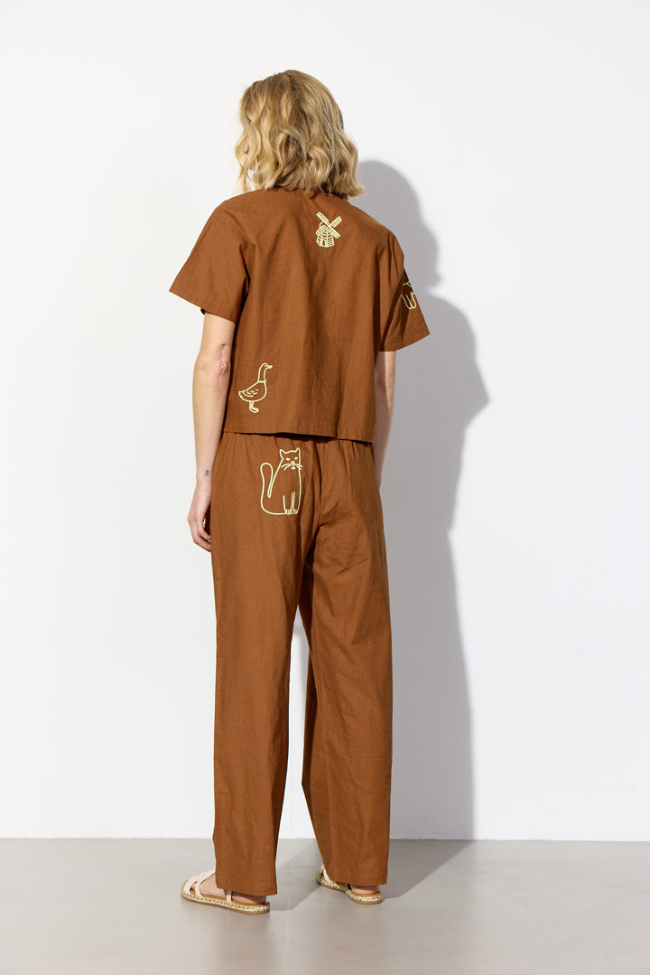 HUNKØN Nina Shirt Skjorter Brown