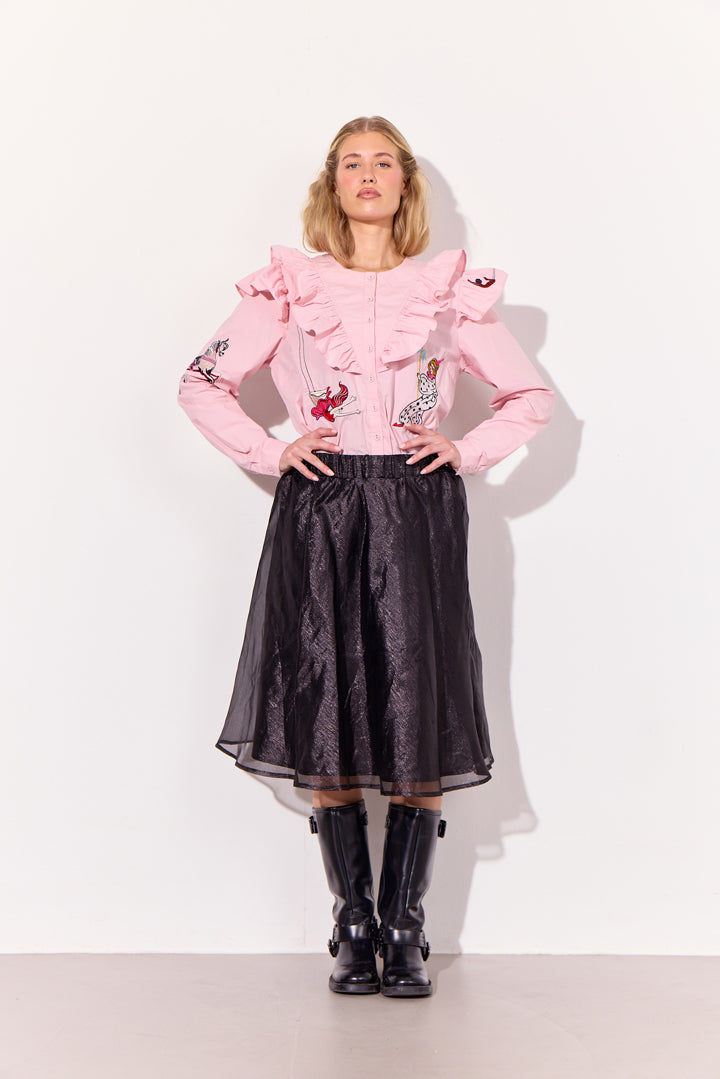 HUNKØN Nola Ruffle Shirt Skjorter Soft Pink