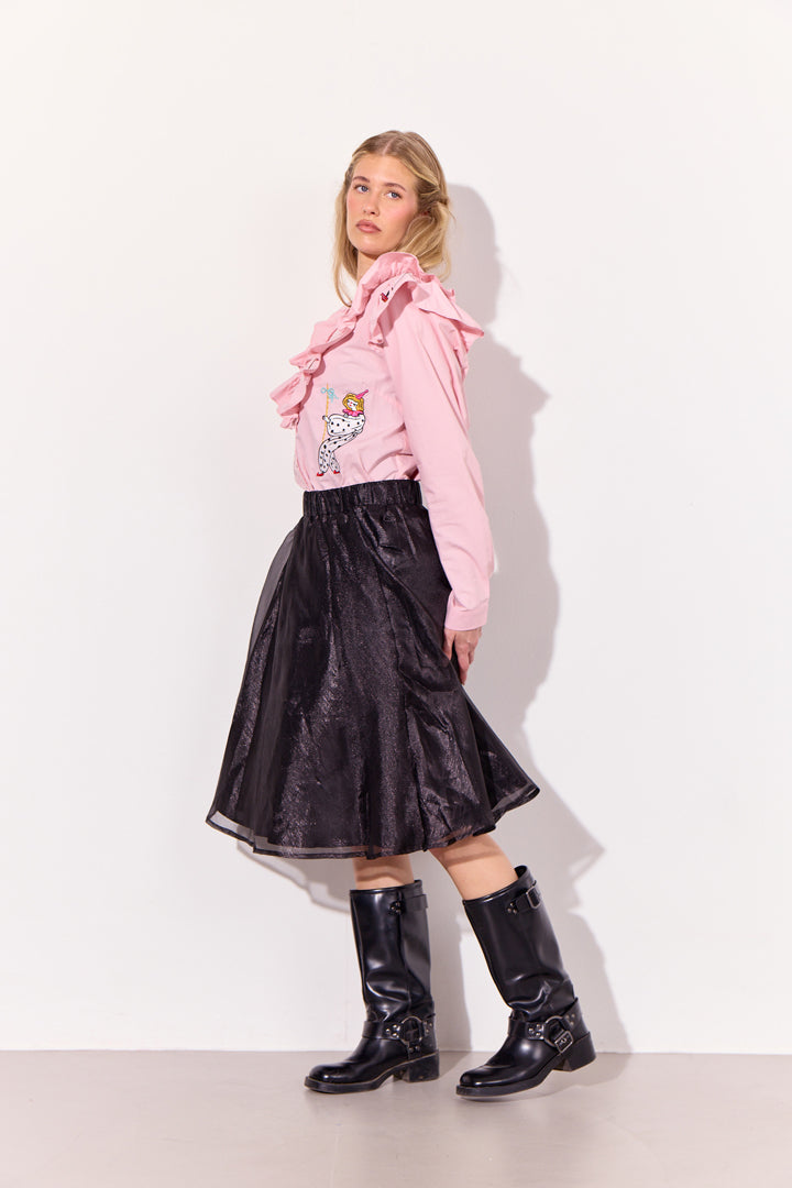 HUNKØN Nola Ruffle Shirt Skjorter Soft Pink