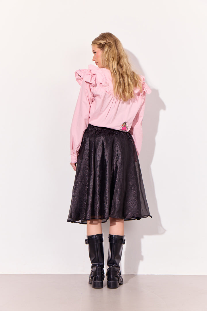 HUNKØN Nola Ruffle Shirt Skjorter Soft Pink