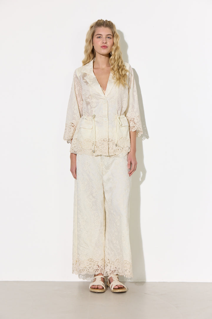 HUNKØN Patty Lace Blazer Jakker Cream