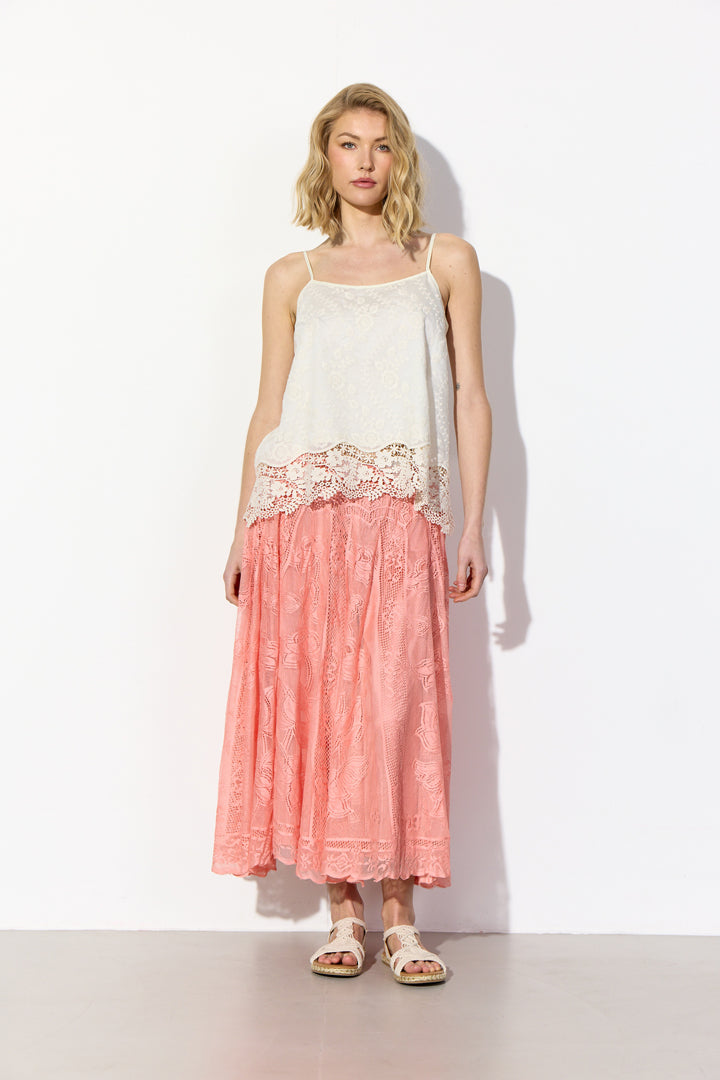 HUNKØN Patty Lace Top Toppe Cream