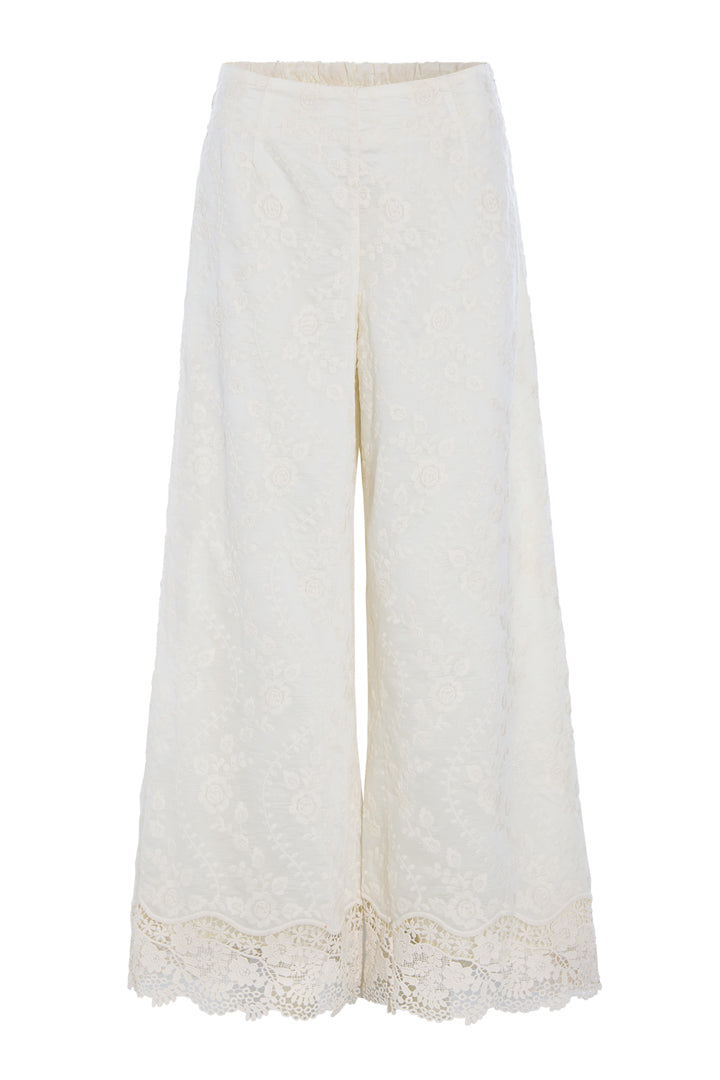 HUNKØN Patty Lace Trousers Bukser Cream