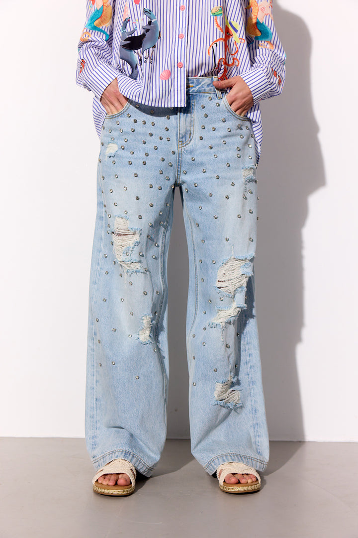 HUNKØN Priya Gem Jeans Bukser Light Denim